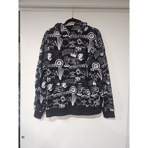 Assholes*s Live Forever Devil and Dolls Print Hoodie  Large Black and White